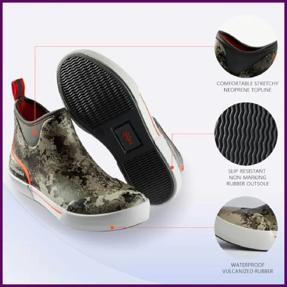 Men's Waterproof Rubber Deck Boots Anti-Slip 4.5